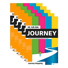 Flipchartblock PLAYROOM JOURNEY FLIP, 14 vorgedruckte Blatt für Customer Journey Mapping/User Experience, B 650 x H 970 mm, Papier, mehrfarbig, 5 Stück