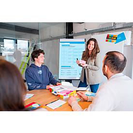 Flipchartblock PLAYROOM THINK FLIP, 14 vorgedruckte Blatt für Design Thinking/Innovationsprozesse, B 650 x H 970 mm, Papier, mehrfarbig, 5 Stück