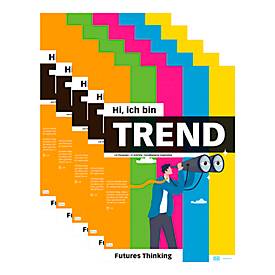 Flipchartblock PLAYROOM TREND FLIP, 13 vorgedruckte Blatt für Future Thinking/Innovationsprozesse, B 650 x H 970 mm, Papier, mehrfarbig, 5 Stück