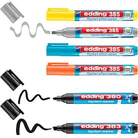 Flipchartmarker Set Edding Highlighting + Shading, 6-teilig, Strichstärke 1,5-3/1-5 mm, nachfüllbar, farbsortiert