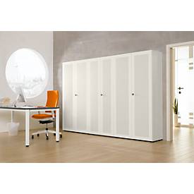 Flügeltürenschrank 1-türig, weißaluminium