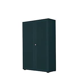 Flügeltürenschrank, 2-türig, Akustikfront, 800 x 1930 mm, 5 OH, graphit