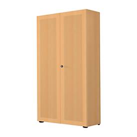 Flügeltürenschrank, 2-türig, Akustikfront, 800 x 2300 mm, 6 OH, Buche-Dekor