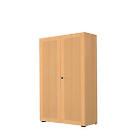 Flügeltürenschrank, 2-türig, Akustikfront, 800 x 2300 mm, 6 OH, weiß