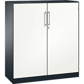 Flügeltürenschrank ASISTO C 3000, 3 Ordnerhöhen, B 1200 mm, anthrazit/weiss