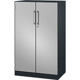 Flügeltürenschrank ASISTO C 3000, 3 Ordnerhöhen, B 800 mm, anthrazit/alusilber
