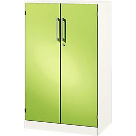 Flügeltürenschrank ASISTO C 3000, 3 Ordnerhöhen, B 800 mm, weiß/virdingrün