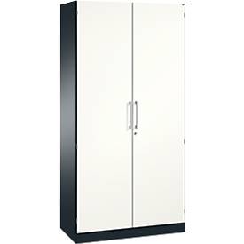 Flügeltürenschrank ASISTO C 3000, 5 Ordnerhöhen, B 1000 mm, anthrazit/weiß