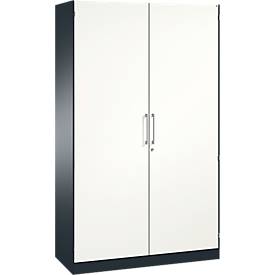 Flügeltürenschrank ASISTO C 3000, 5 Ordnerhöhen, B 1200 mm, anthrazit/weiss