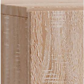 Flügeltürenschrank, aus Holz, 2 OH, Griffknöpfe, höhenverstellbarer Fachboden, B 700 x T 400 x H 740 mm, Sonoma Eiche