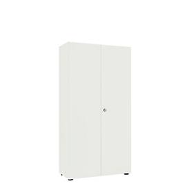 Flügeltürenschrank, B 80 cm, 5OH, weiß