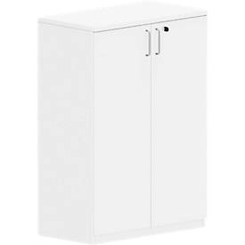 Flügeltürenschrank BEXXSTAR, 3 Ordnerhöhen, Holztüren, H 1155 mm, weiß