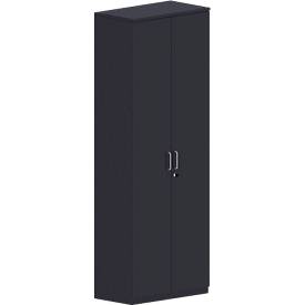 Flügeltürenschrank BEXXSTAR, 6 Ordnerhöhen, Holztüren, H 2225 mm, schwarz