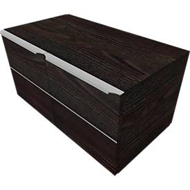 Flügeltürenschrank QUANDOS BOX, 1 Ordnerhöhe, B 800 x T 440 x H 374 mm, Mooreiche