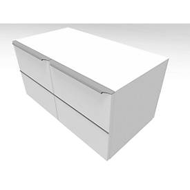 Flügeltürenschrank QUANDOS BOX, 1 Ordnerhöhe, B 800 x T 440 x H 374 mm, weiß