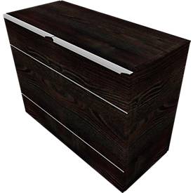 Flügeltürenschrank QUANDOS BOX, 2 Ordnerhöhen, B 1000 x T 440 x H 748 mm, Mooreiche