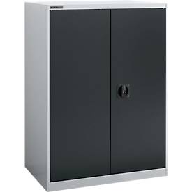 Flügeltürenschrank Schäfer Shop Select MS-i 12408, Stahlblech, B 800 x T 400 x H 1215 mm, 3 OH, Weißaluminium/Anthrazitgrau, bis 150 kg 