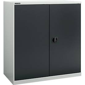 Flügeltürenschrank Schäfer Shop Select MS-i 12409, Stahlblech, B 950 x T 400 x H 1215 mm, 3 OH, Lichtgrau/Anthrazitgrau, bis 150 kg 