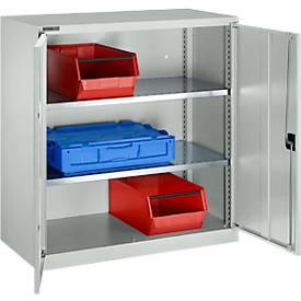 Flügeltürenschrank Schäfer Shop Select MS-i 12409, Stahlblech, B 950 x T 400 x H 1215 mm, 3 OH, Lichtgrau, bis 150 kg 