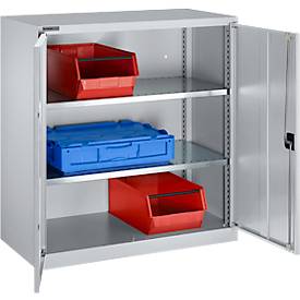 Flügeltürenschrank Schäfer Shop Select MS-i 12409, Stahlblech, B 950 x T 400 x H 1215 mm, 3 OH, Weißaluminium, bis 150 kg 