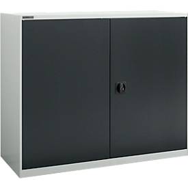 Flügeltürenschrank Schäfer Shop Select MS-i 12412, Stahlblech, B 1200 x T 400 x H 1215 mm, 3 OH, Lichtgrau/Anthrazitgrau, bis 150 kg 