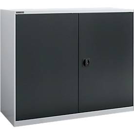 Flügeltürenschrank Schäfer Shop Select MS-i 12412, Stahlblech, B 1200 x T 400 x H 1215 mm, 3 OH, Weißaluminium/Anthrazit