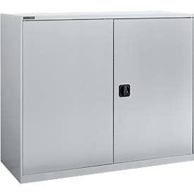 Flügeltürenschrank Schäfer Shop Select MS-i 12412, Stahlblech, B 1200 x T 400 x H 1215 mm, 3 OH, Weißaluminium, bis 150 