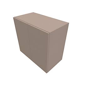 Flügeltürenschrank SOLUS PLAY, 2 Ordnerhöhen, grifflos, B 800 x T 440 x H 748 mm, Stone grey
