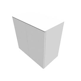 Flügeltürenschrank SOLUS PLAY, 2 Ordnerhöhen, grifflos, B 800 x T 440 x H 748 mm, weiß