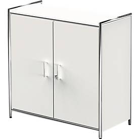 Flügeltürenschrank Toledo, mit Sichtrückwand, abschliessbar, 2 OH, B 800 x T 380 x H 780 mm, weiss