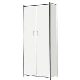 Flügeltürenschrank Toledo, mit Sichtrückwand, abschließbar, 5 OH, B 800 x T 380 x H 1850 mm, weiß