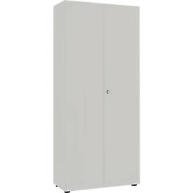 Flügeltürschrank, 80 cm B, 5 OH, silber