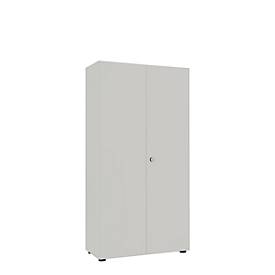 Flügeltürschrank, 80 cm B, 5 OH, silber