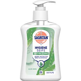 Flüssigseife Sagrotan Aloe Vera, antibakteriell, dermatologisch getestet, weiß, 250 ml, in Pumpspender