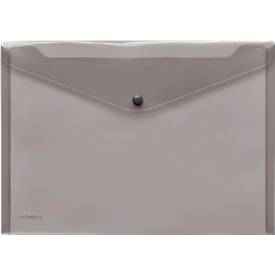 FolderSys Dokumententasche, DIN A4 quer, Druckknopfverschluss, PP, rauch transparent