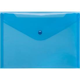 FolderSys Dokumententasche, DIN A5 quer, Druckknopfverschluss, PP, blau transparent