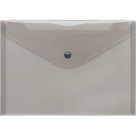 FolderSys Dokumententasche, DIN A5 quer, Druckknopfverschluss, PP, rauch transparent