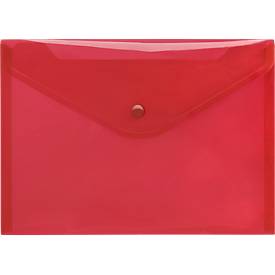 FolderSys Dokumententasche, DIN A5 quer, Druckknopfverschluss, PP, rot transparent