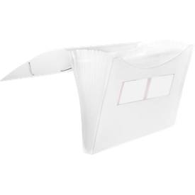 FolderSys Fächermappe, 12 Fächer, A4-Format, Spanngummi-Verschluss, transparent