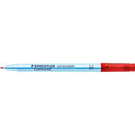 Folienstifte Staedtler Lumocolor® correctable 305, Linienbreite M, trocken abwischbar, 10 St., rot