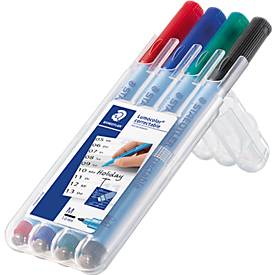 Folienstifte Staedtler Lumocolor® correctable, Linienbreite M, trocken abwischbar, 4 Stück