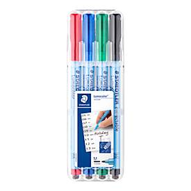 Folienstifte Staedtler Lumocolor® correctable, Linienbreite M, trocken abwischbar, 4 Stück
