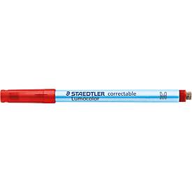 Folienstifte Staedtler Lumocolor® correctable 305, Linienbreite M, trocken abwischbar, 10 St., rot/schwarz