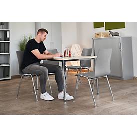 Formschalenstuhl 720, Sitzschalenform konisch, grau