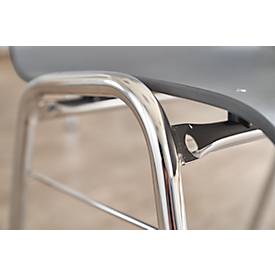 Formschalenstuhl 720, Sitzschalenform konisch, grau