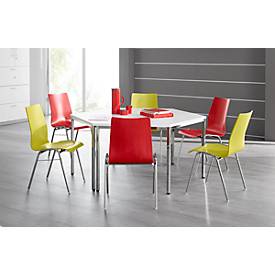 Formschalenstuhl 720, Sitzschalenform konisch, rot