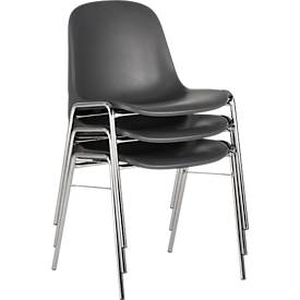Formschalenstuhl Beta, stapelbar, desinfektionsmittelbeständig, Sitzhöhe 460 mm, anthrazit