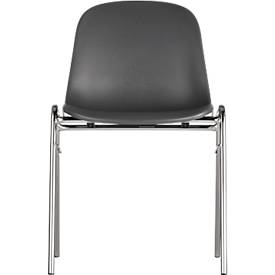Formschalenstuhl Beta, stapelbar, desinfektionsmittelbeständig, Sitzhöhe 460 mm, anthrazit