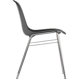 Formschalenstuhl Beta, stapelbar, desinfektionsmittelbeständig, Sitzhöhe 460 mm, anthrazit
