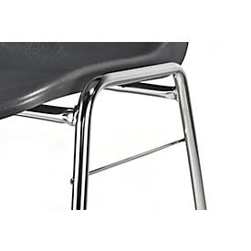 Formschalenstuhl Beta, stapelbar, desinfektionsmittelbeständig, Sitzhöhe 460 mm, grau